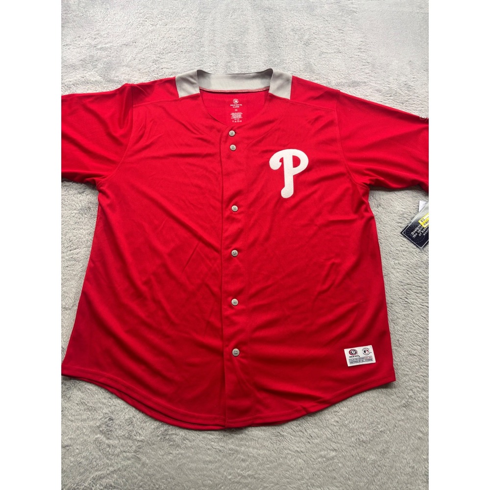 Philadelphia Phillies MLB Blank Baseball Jersey Red Mens XL‎ New With Tags